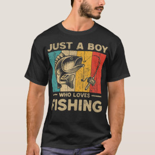 Camiseta Engraçado Vintage Piadas de pesca Meninos Pescador