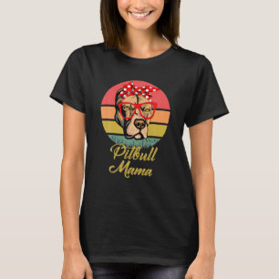 Camiseta Engraçado Vintage Retro Pitbull Mamãe Gift Dog Lov