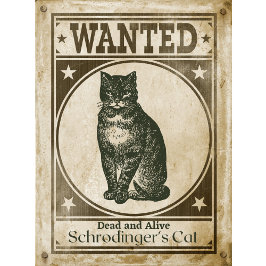 Camiseta Engraçado Vintage Schrodinger's Cat queria Poster