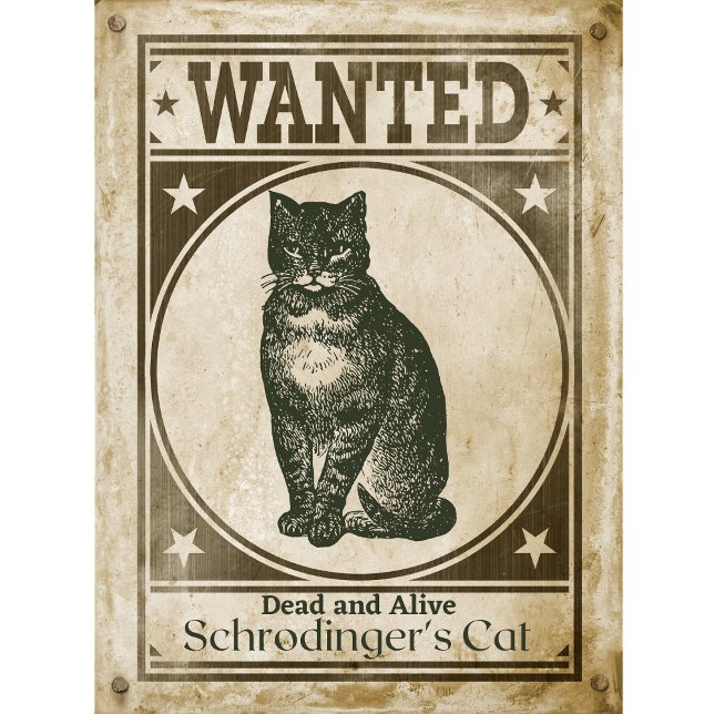 Camiseta Engraçado Vintage Schrodinger's Cat queria Poster (Criador carregado)