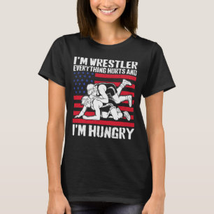 Camiseta Engraçado Vintage, sou o lutador, tudo dói e eu