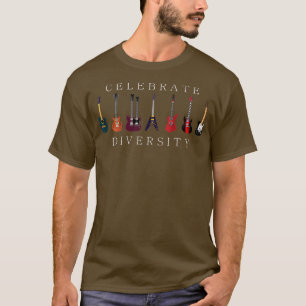 Camiseta Engraçado Violão Celebra Diversidade Vintage Músic