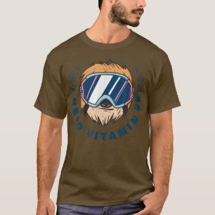 Camiseta Engraçado Vitamino Esqui Neve Homens Mulheres T