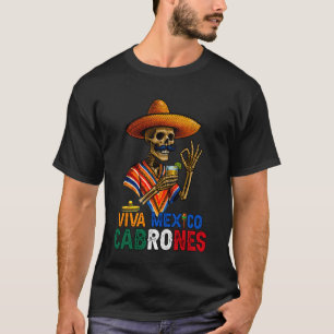 Camiseta Engraçado Viva o México Cabrones Dia da Independên