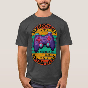 Camiseta Engraçado Vivo Extra Controlador de Vídeo de Jogo