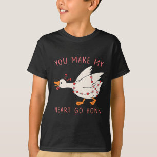 Camiseta Engraçado Você Faz Meu Coração Ir Honk Ganso Dia d