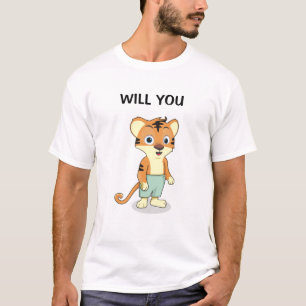Camiseta Engraçado, Você Me Casado O Tigre Da Proposta Do
