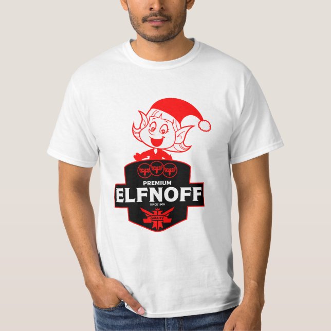 Camiseta Engraçado Vodka Natal (Frente)
