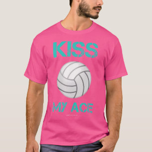 Camiseta Engraçado Voleibol Beija Meu Ace