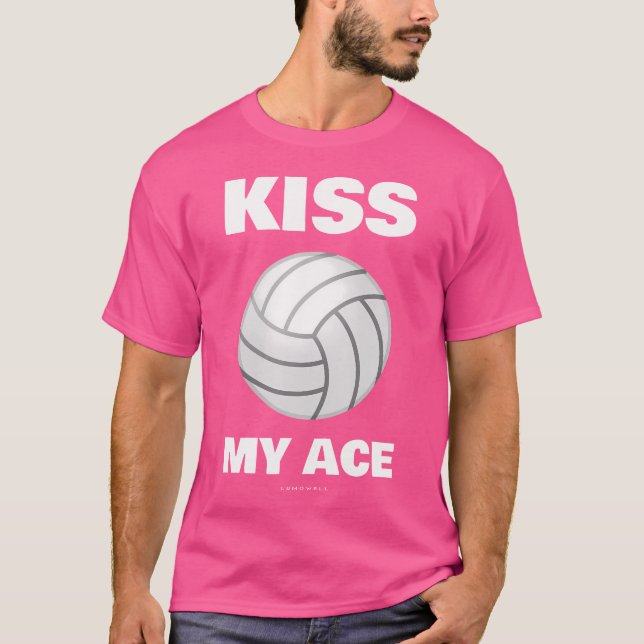 Camiseta Engraçado Voleibol Beija Meu Céu Com Ditos (Frente)