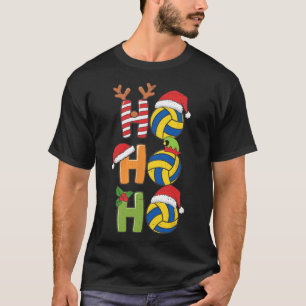 Camiseta Engraçado Voleibol De Natal Ho Ho Ho Xma