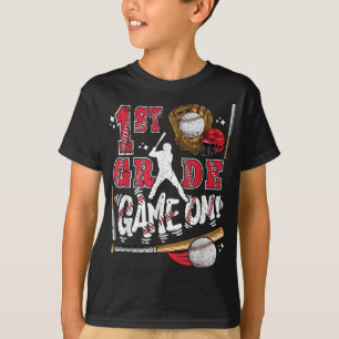 Camiseta Engraçado Voltar À Escola 1rua Jogo Baseball No Fi