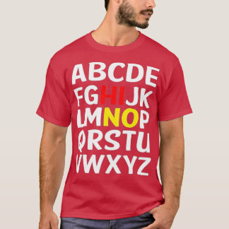 Camiseta Engraçado Voltar À Escola Alphabet Pre K Kindergar