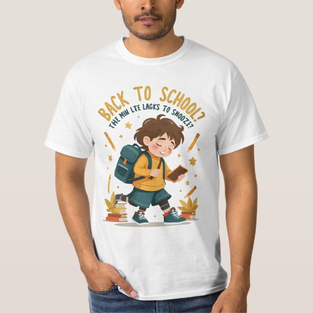 Camiseta Engraçado voltar ao Tee de Cartoon da Escola - Hum (Frente)