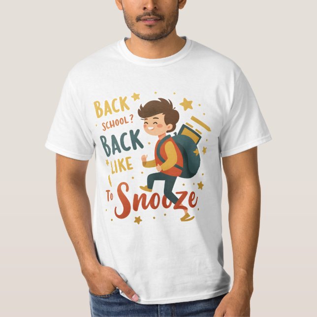 Camiseta Engraçado voltar ao Tee de Cartoon da Escola - Hum (Frente)