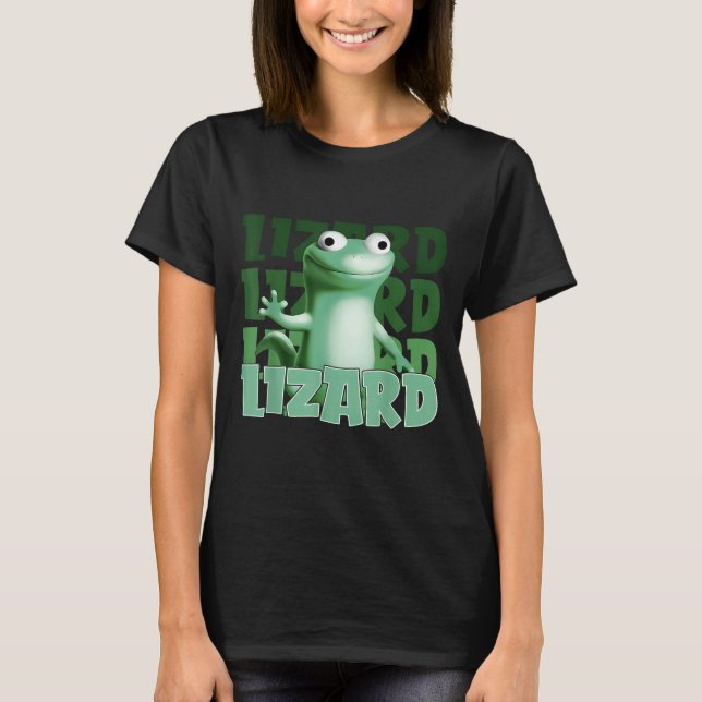 Camiseta Engraçado Weircore Animal Men Lizard Lizard Liz (Frente)