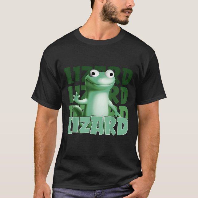 Camiseta Engraçado Weircore Animal Men Lizard Lizard Liz (Frente)