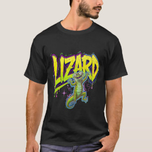 Camiseta Engraçado Weirdcore Lizard Meme T-Shir Animal Ún