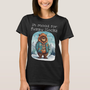 Camiseta Engraçado Winter Bear ama Meias felpudos