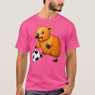 Camiseta Engraçado Wombat Jogando Futebol Jogando Wombat Lo