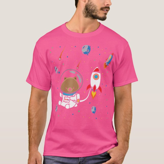 Camiseta Engraçado Wombat Outer Space Australiano Wombat (Frente)