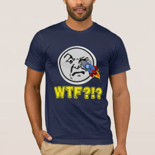 Camiseta Engraçado "WTF?!?" Velho Homem Lua Pegue Foguete e