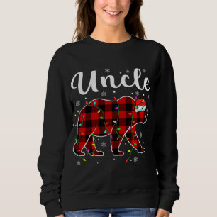 Camiseta Engraçado Xadrez Vermelha Luzes de Natal Tio Urso