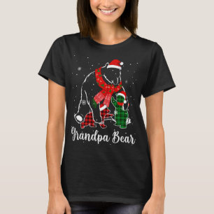 Camiseta Engraçado Xadrez Vermelha Verde Vovô Urso Correspo