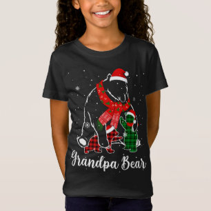 Camiseta Engraçado Xadrez Vermelha Verde Vovô Urso Correspo