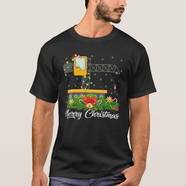 Camiseta Engraçado Xmas Correspondendo à Crana de Construçã (Frente)