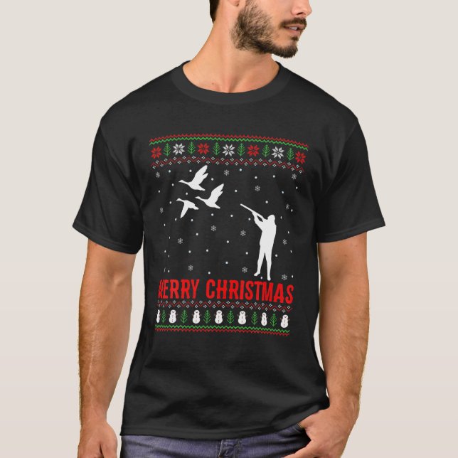 Camiseta Engraçado Xmas Iluminando Papai Noel Hat Feio Ch (Frente)
