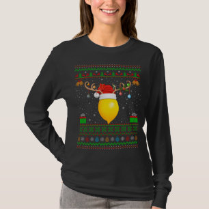 Camiseta Engraçado Xmas Iluminando Santa Hat Feia Limão Fru