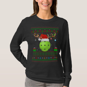 Camiseta Engraçado Xmas Iluminando Santa Hat Ugly Picklebal