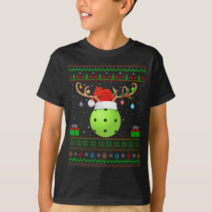 Camiseta Engraçado Xmas Iluminando Santa Hat Ugly Picklebal