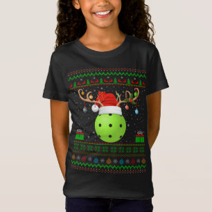 Camiseta Engraçado Xmas Iluminando Santa Hat Ugly Picklebal