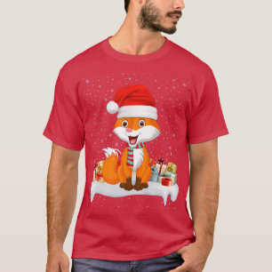 Camiseta Engraçado Xmas Lighting Reindeer Santa Hat Fo Chri