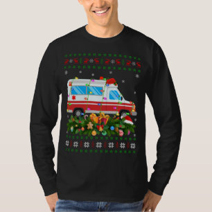 Camiseta Engraçado Xmas Lighting Tree Papais noeis Ugly Amb