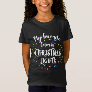 Camiseta Engraçado Xmas Minha Cor Favorita é as Luzes de Na