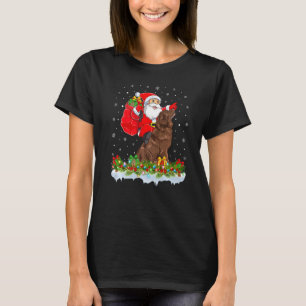 Camiseta Engraçado Xmas Santa Claus Andando em Terra Nova