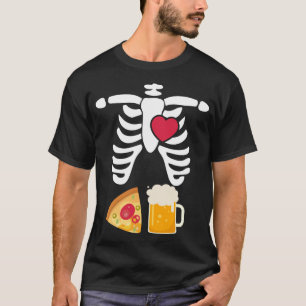 Camiseta Engraçado Xray Halloween Pai esqueleto Gravidez P