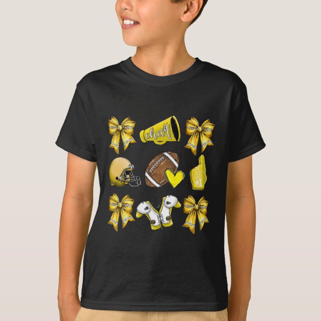 Camiseta Engraçado Yellow Chee Coquette Futebol Mãe Mulhere (Frente)