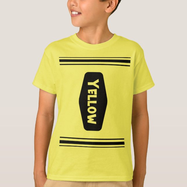 Camiseta Engraçado Yellow Crayon Halloween Costume T shirt (Frente)