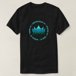 Camiseta Engraçado Yoga "AF" Blue Ombre Lotus