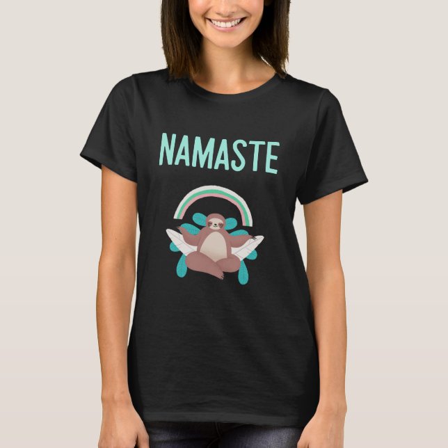 Camiseta Engraçado Yoga e Sloth Namaste (Frente)
