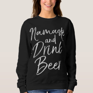 Camiseta Engraçado Yoga Pun Álcool Bebendo Dom Namaste e D