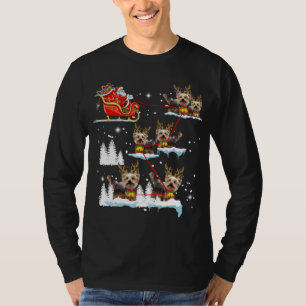 Camiseta Engraçado Yorkie natal Papais noeis Pajama Reindee