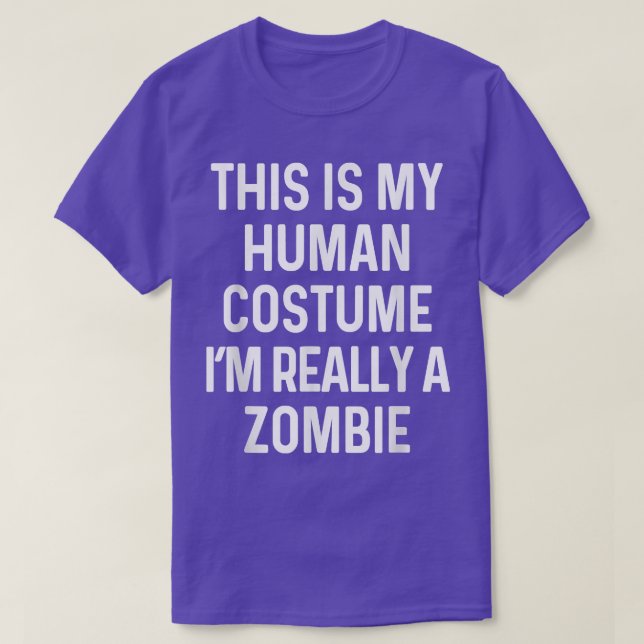 Camiseta Engraçado Zombie Costume Halloween 2944 (Frente do Design)
