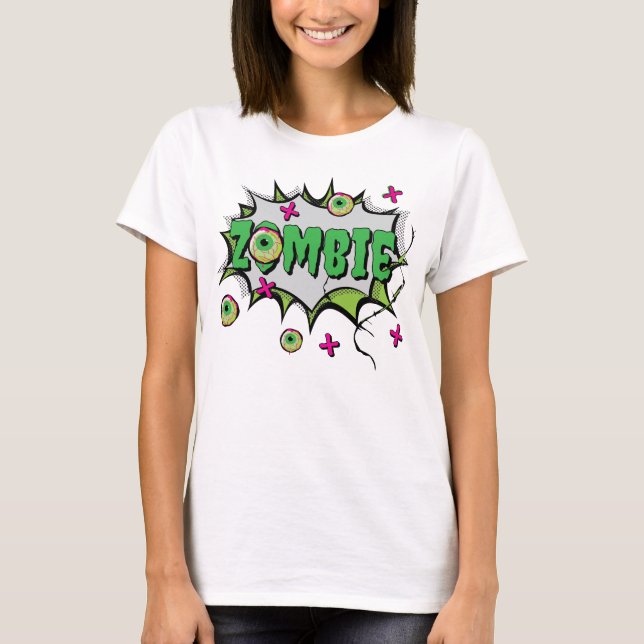 Camiseta Engraçado Zombie Halloween (Frente)