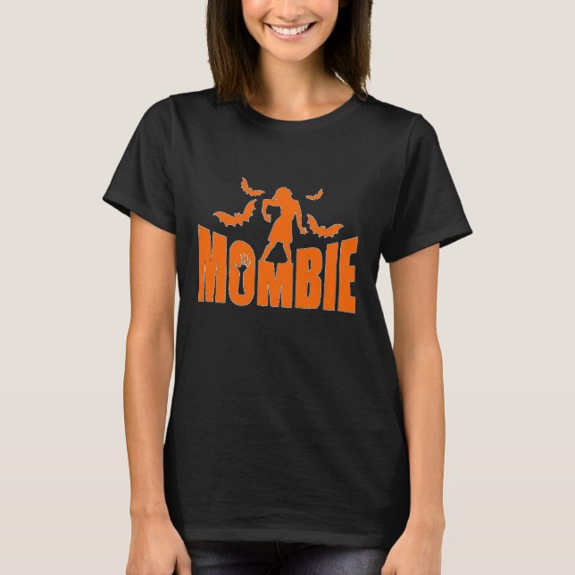 Camiseta Engraçado Zombie "Mombie" Halloween para mães (Frente)