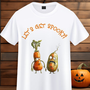 Camiseta Engraçado zombie vegetais no Halloween